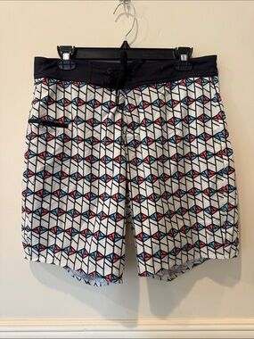 Driftline Geometric Design Board Shorts Swim Ttunks Waist 32 Original Drifties